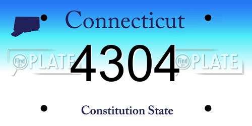 4304 Connecticut License Plate