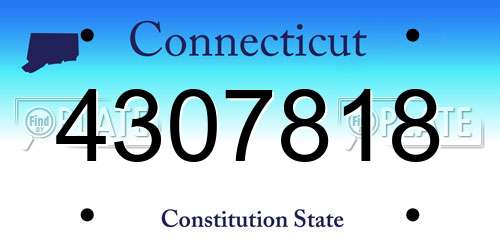 4307818 Connecticut License Plate
