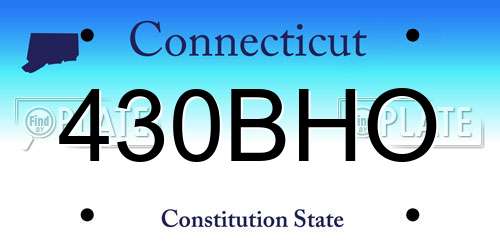 430BHO Connecticut License Plate