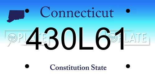 430L61 Connecticut License Plate