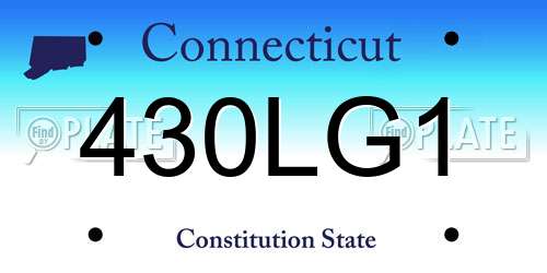 430LG1 Connecticut License Plate