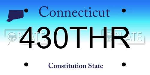 430THR Connecticut License Plate