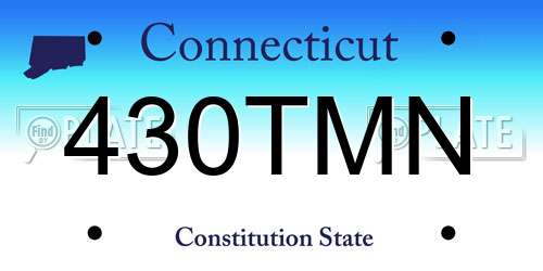 430TMN Connecticut License Plate