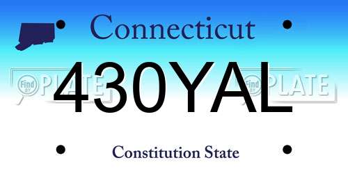 430YAL Connecticut License Plate