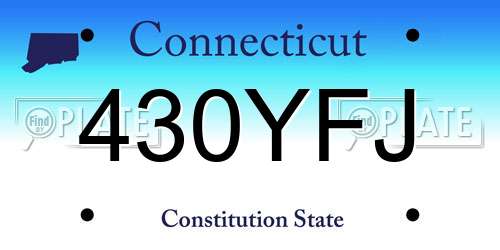 430YFJ Connecticut License Plate
