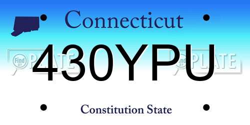 430YPU Connecticut License Plate
