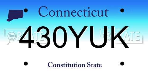 430YUK Connecticut License Plate