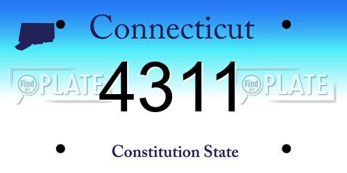 4311 Connecticut License Plate