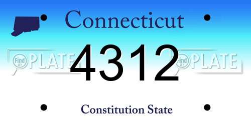 4312 Connecticut License Plate