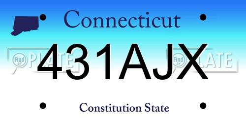 431AJX Connecticut License Plate