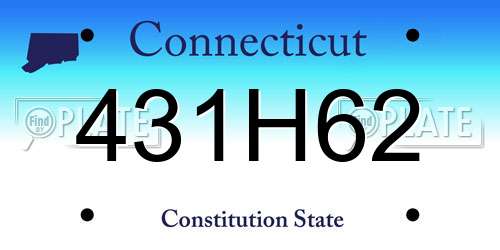 431H62 Connecticut License Plate