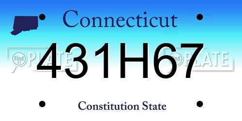 431H67 Connecticut License Plate