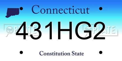 431HG2 Connecticut License Plate