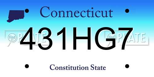 431HG7 Connecticut License Plate