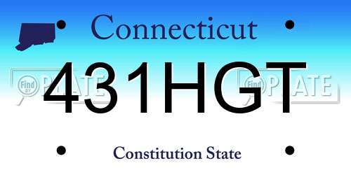 431HGT Connecticut License Plate