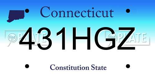 431HGZ Connecticut License Plate