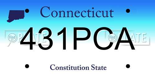 431PCA Connecticut License Plate