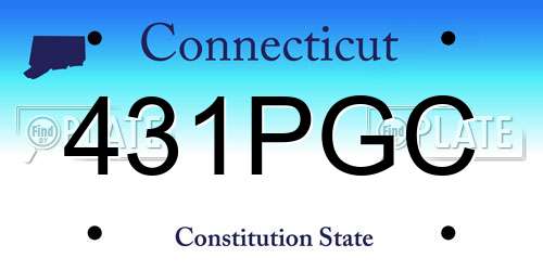 431PGC Connecticut License Plate
