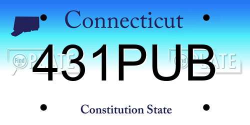 431PUB Connecticut License Plate