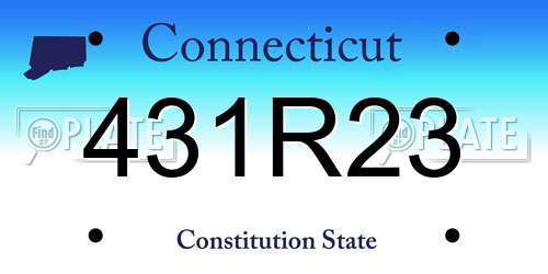 431R23 Connecticut License Plate