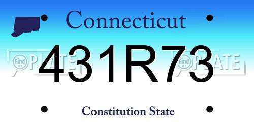 431R73 Connecticut License Plate