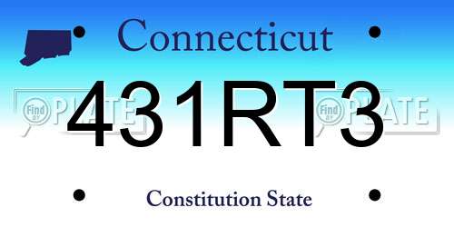 431RT3 Connecticut License Plate