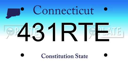 431RTE Connecticut License Plate