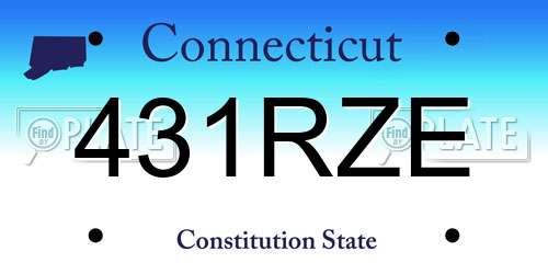 431RZE Connecticut License Plate