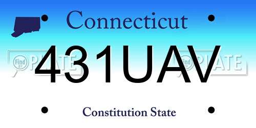 431UAV Connecticut License Plate