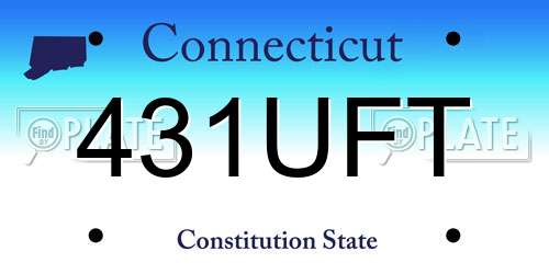 431UFT Connecticut License Plate