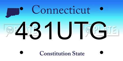 431UTG Connecticut License Plate