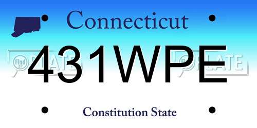 431WPE Connecticut License Plate