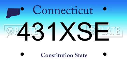 431XSE Connecticut License Plate