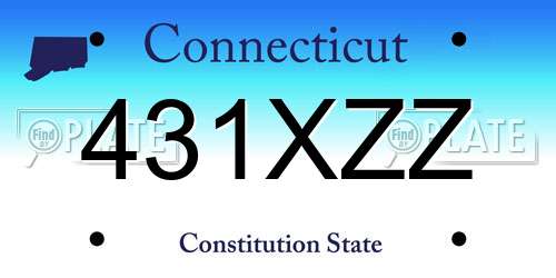 431XZZ Connecticut License Plate