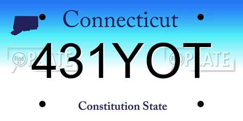 431YOT Connecticut License Plate