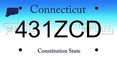 431ZCD Connecticut License Plate
