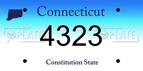 4323 Connecticut License Plate