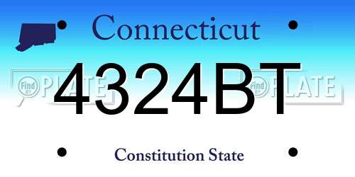 4324BT Connecticut License Plate