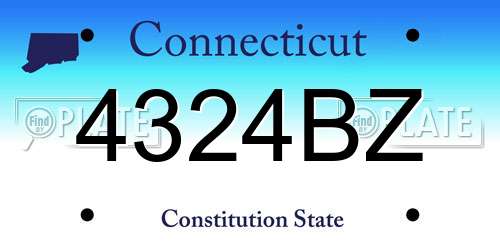 4324BZ Connecticut License Plate