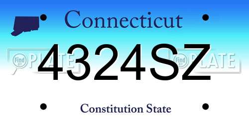 4324SZ Connecticut License Plate