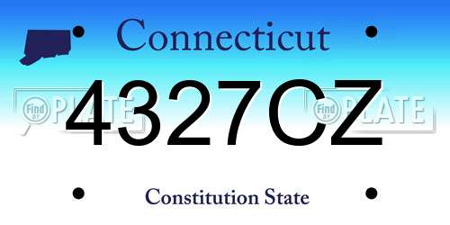 4327CZ Connecticut License Plate