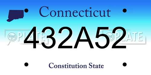 432A52 Connecticut License Plate