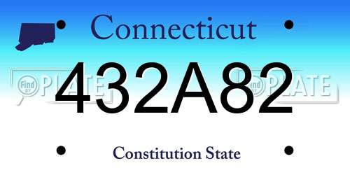 432A82 Connecticut License Plate