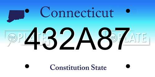 432A87 Connecticut License Plate