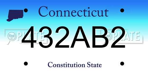 432AB2 Connecticut License Plate