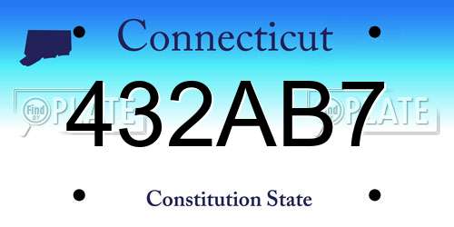 432AB7 Connecticut License Plate