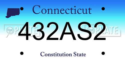 432AS2 Connecticut License Plate