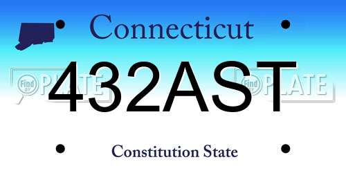 432AST Connecticut License Plate