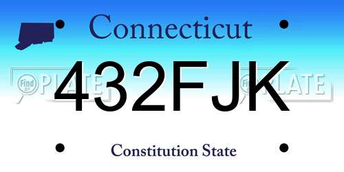 432FJK Connecticut License Plate