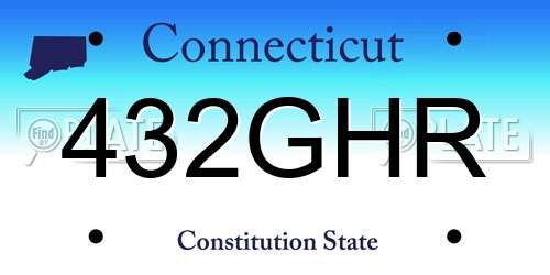 432GHR Connecticut License Plate